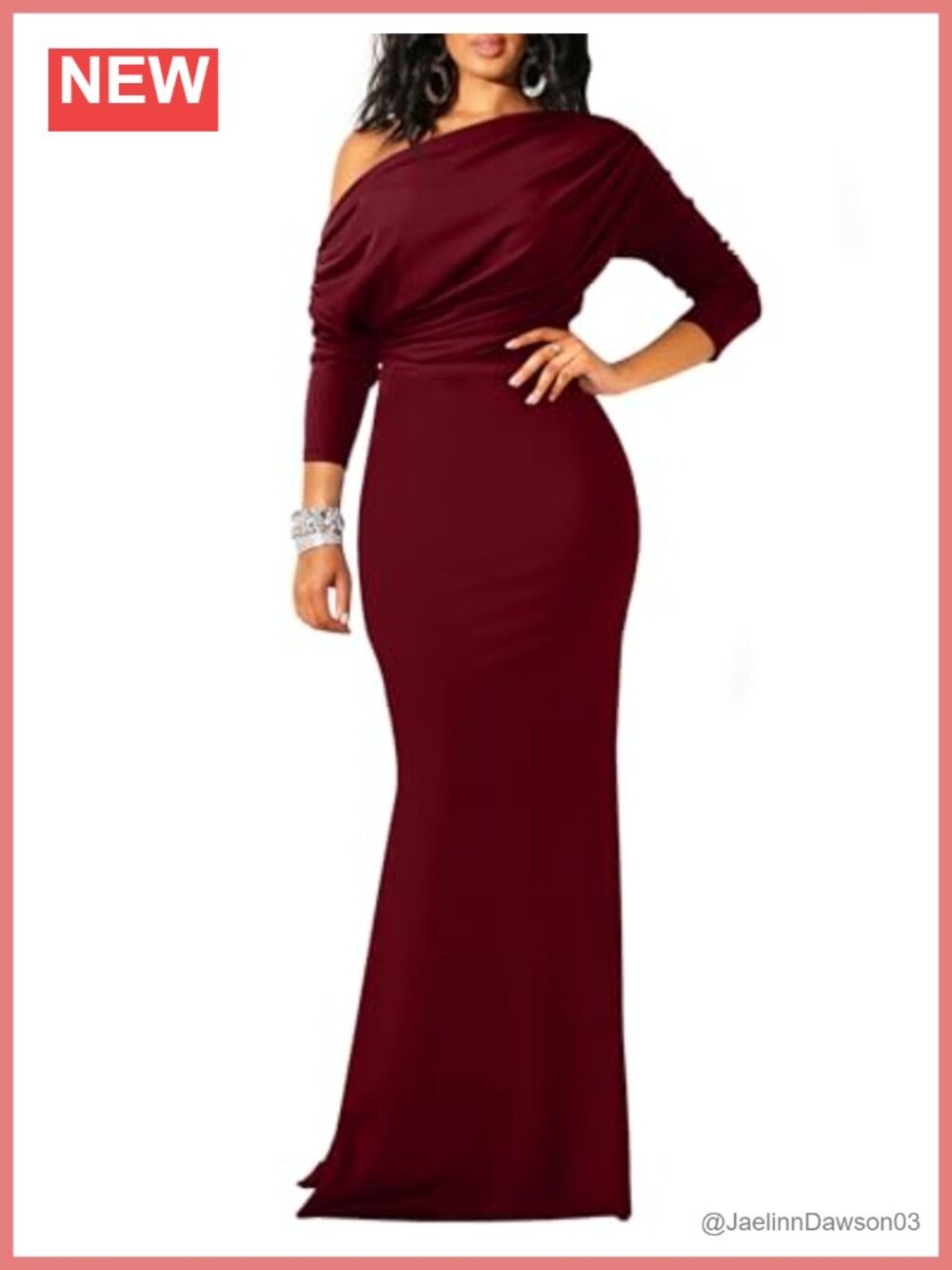 Women's Long Sleeve Off Shoulder Mermaid Formal Evening Dress